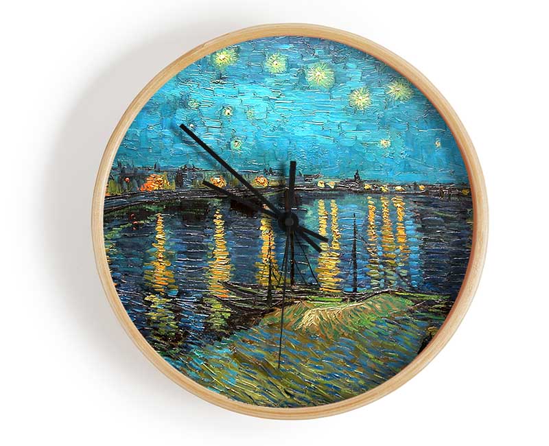 Van Gogh Starry Night Over The Rhone Clock - Wallart-Direct UK