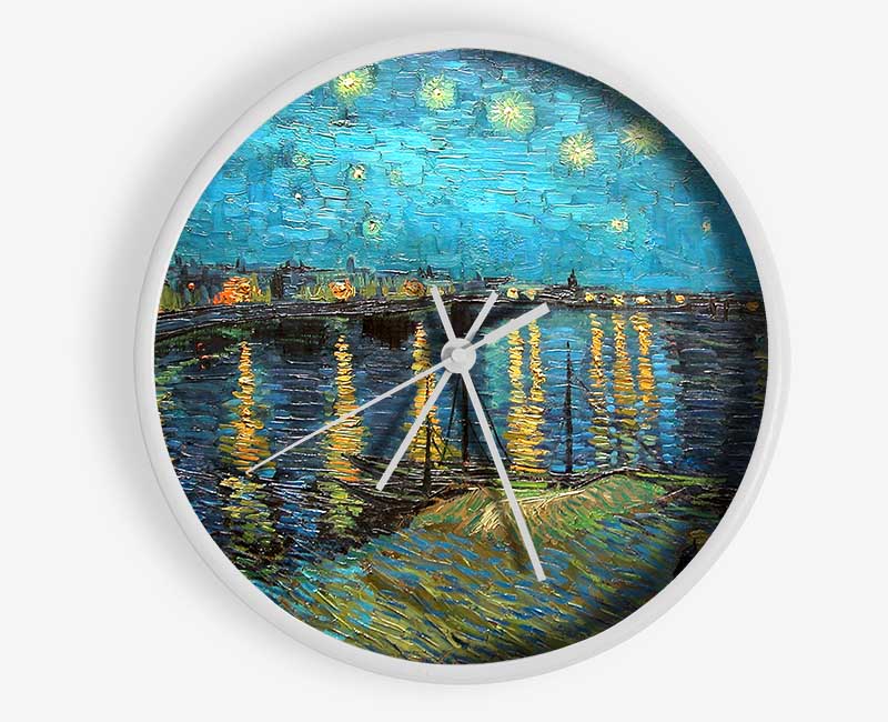 Van Gogh Starry Night Over The Rhone Clock - Wallart-Direct UK