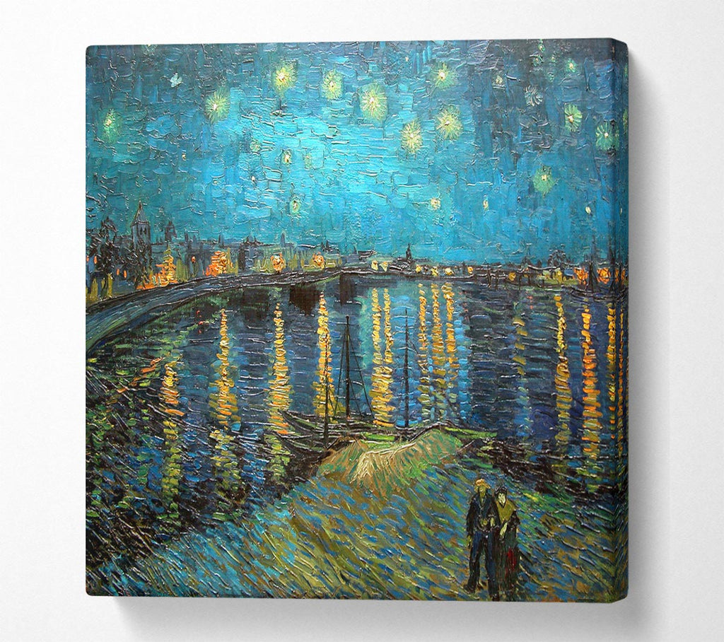 Picture of Van Gogh Starry Night Over The Rhone Square Canvas Wall Art