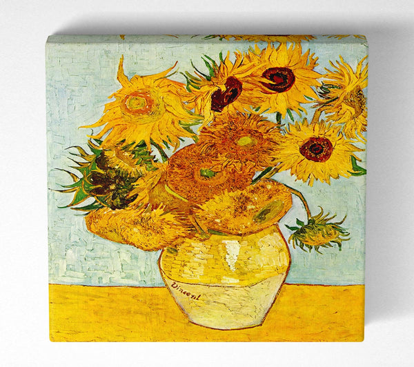 Picture of Van Gogh Sunflowers Square Canvas Wall Art