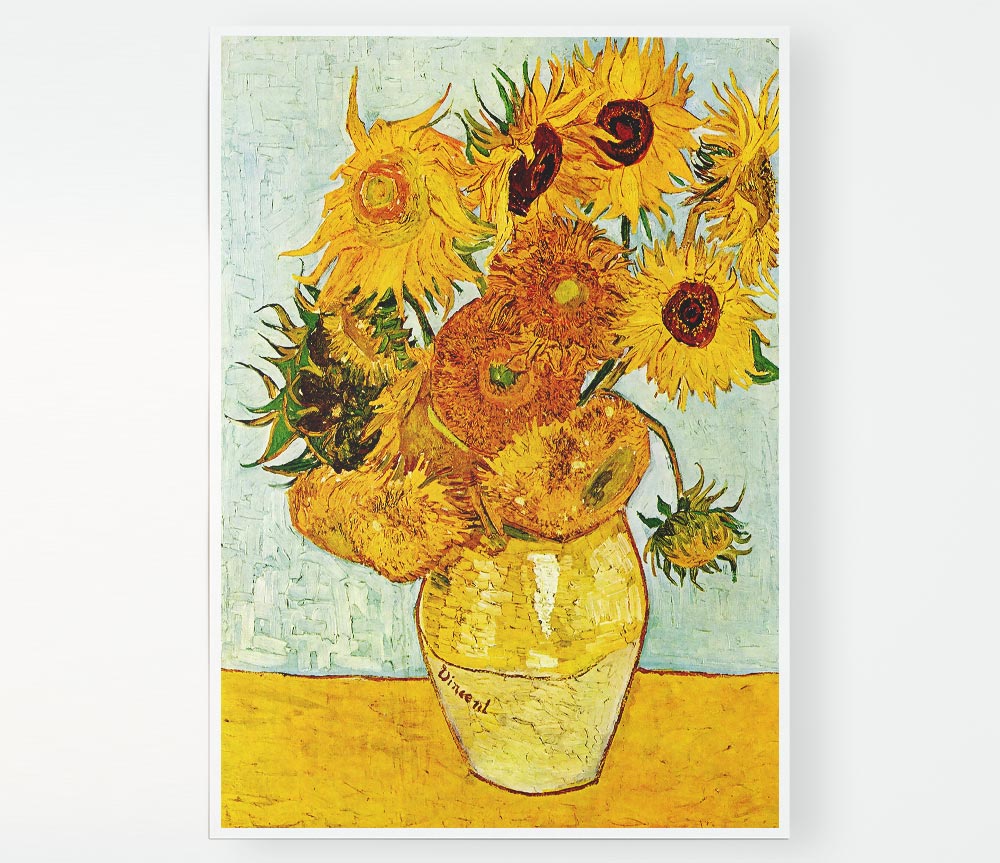 Van Gogh Sunflowers Print Poster Wall Art