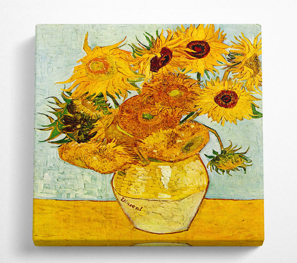 A Square Canvas Print Showing Van Gogh Sunflowers Square Wall Art