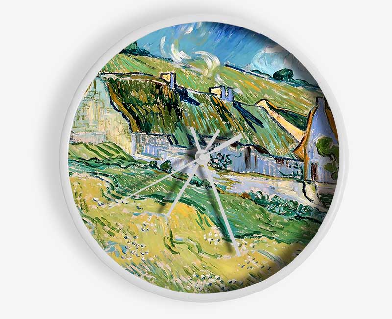 Van Gogh Thatched Cottages Clock - Wallart-Direct UK