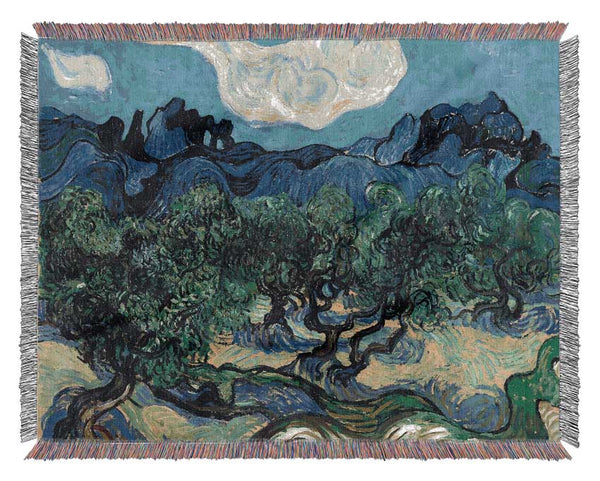 Van Gogh The Olive Trees Woven Blanket