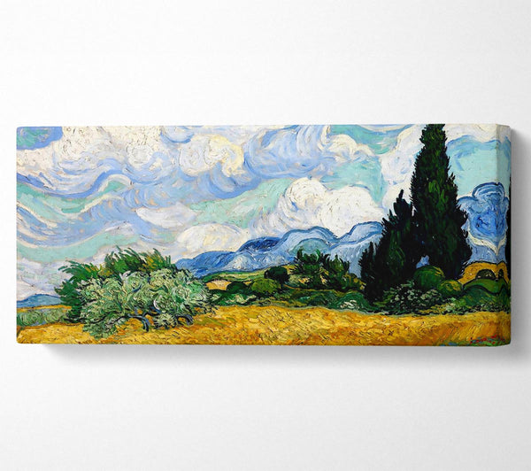 Van Gogh Weizenfeld mit Zypressen