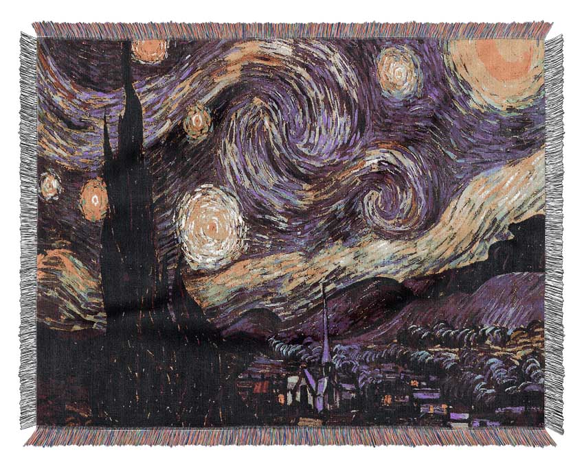 Vincent Van Gogh Starry Night Woven Blanket