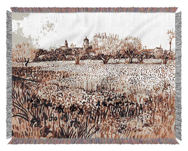 Vincent Van Gogh View Of Arles Woven Blanket