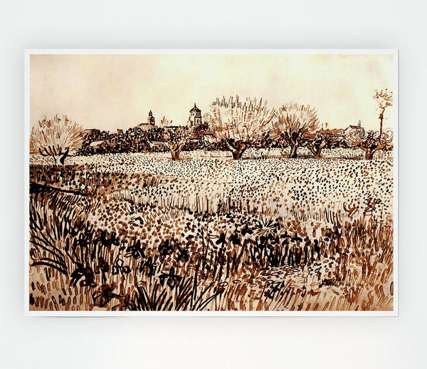 Vincent Van Gogh View Of Arles Print Poster Wall Art
