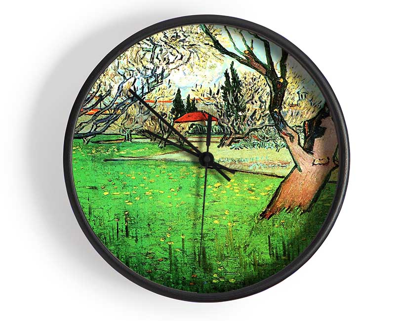 Vincent Van Gogh View Of Arles With Flowering Tree Clock - Wallart-Direct UK