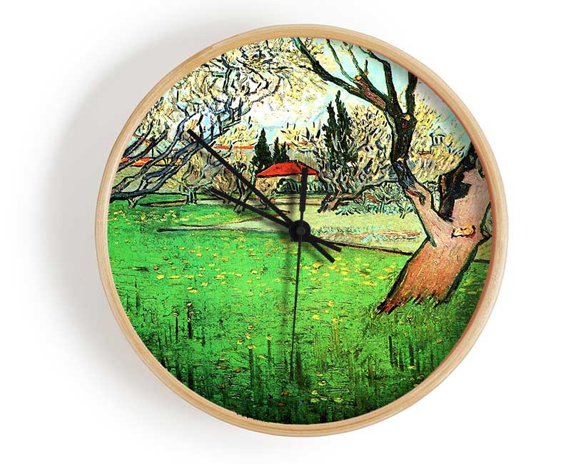 Vincent Van Gogh View Of Arles With Flowering Tree Clock - Wallart-Direct UK