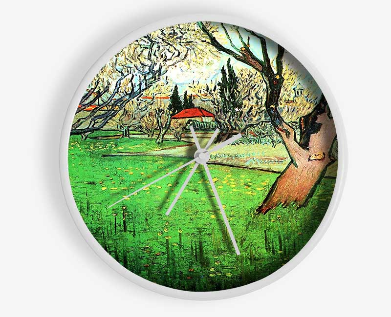 Vincent Van Gogh View Of Arles With Flowering Tree Clock - Wallart-Direct UK