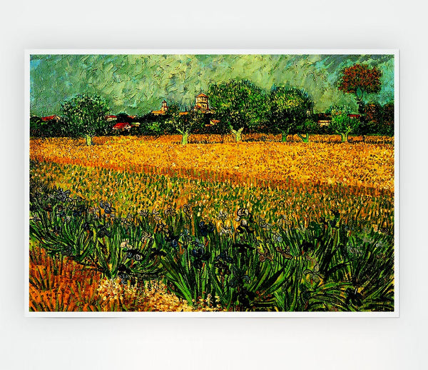 Vincent Van Gogh View Of Arles With Irises In The Foreground Print Poster Wall Art