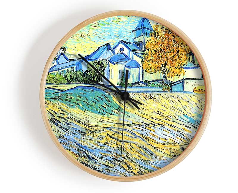 Vincent Van Gogh View Of The Church Of Saint-Paul-De-Mausole Clock - Wallart-Direct UK