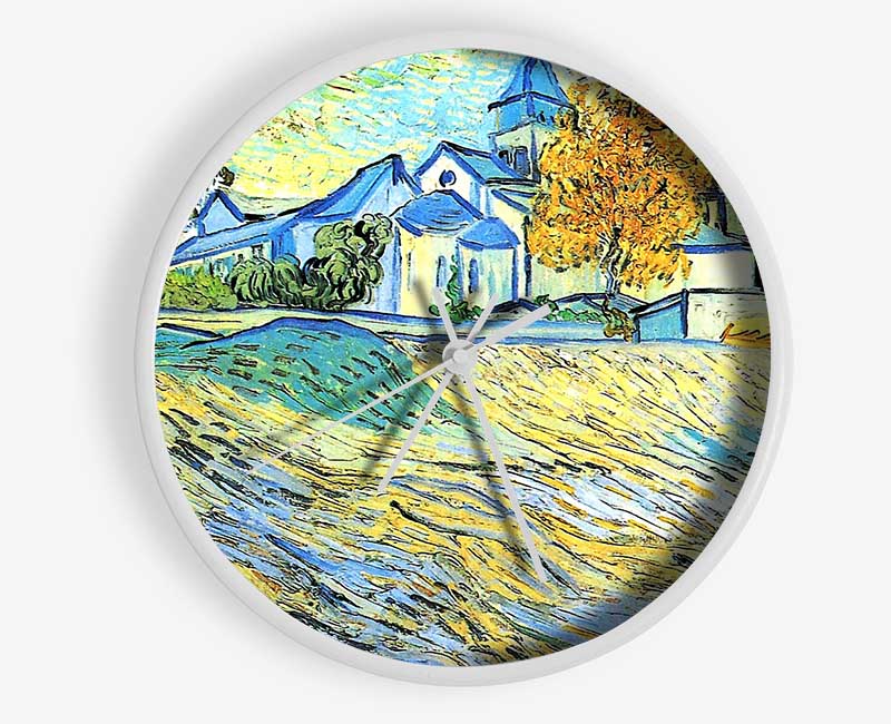 Vincent Van Gogh View Of The Church Of Saint-Paul-De-Mausole Clock - Wallart-Direct UK