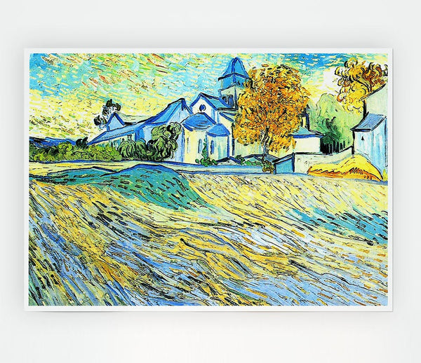 Vincent Van Gogh View Of The Church Of Saint Paul De Mausole Print Poster Wall Art