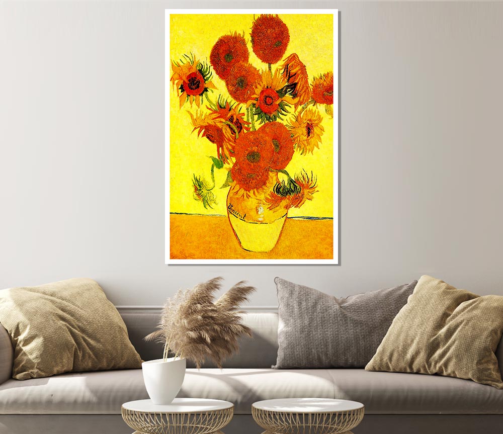 Vincent Van Gogh Sunflowers Print Poster Wall Art