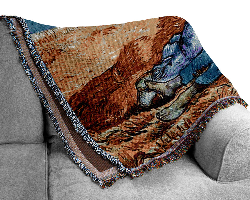 Vincent Van Gogh Time Of Work Woven Blanket