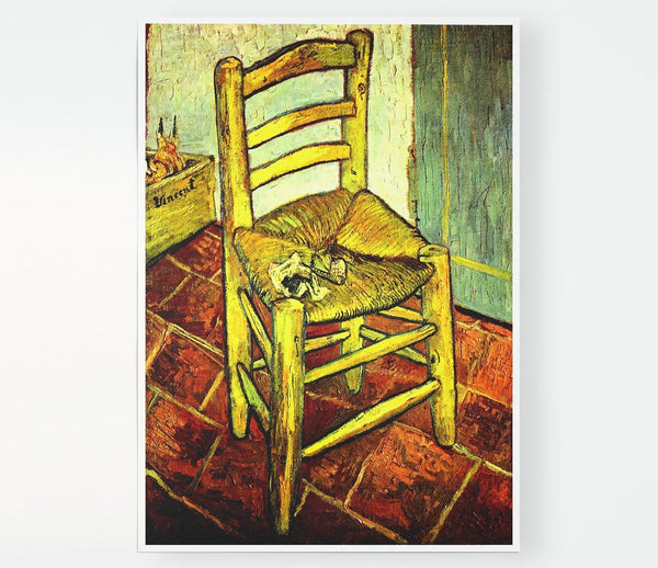 Vincent Van Gogh Vincents Chair With Pipe Print Poster Wall Art