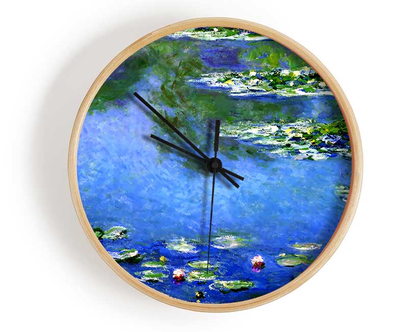 Monet Water Lilies In Monets Garden Clock - Wallart-Direct UK