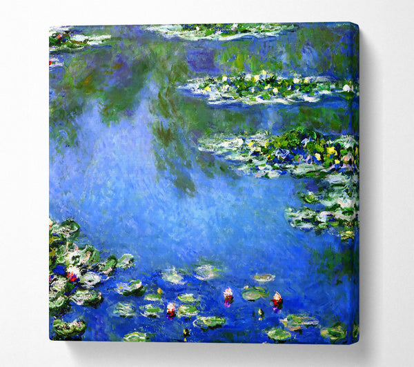 A Square Canvas Print Showing Monet Water Lilies In Monets Garden Square Wall Art