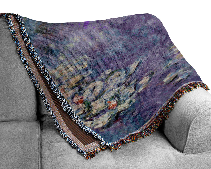 Monet Water Lily Pond 3 Woven Blanket