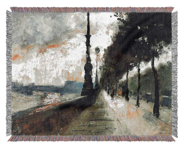 Waterloo Bridge In The Sun By Lesser Ury Woven Blanket