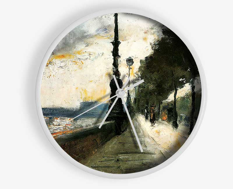 Waterloo Bridge In The Sun By Lesser Ury Clock - Wallart-Direct UK