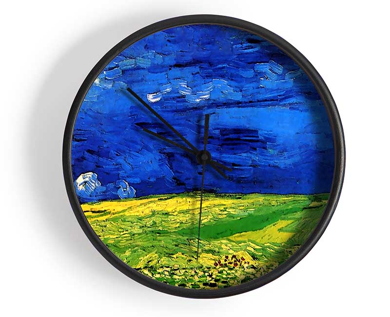 Van Gogh Wheat Field Under Clouded Sky Clock - Wallart-Direct UK