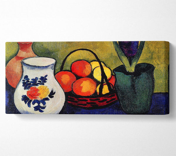 August Macke Weißer Krug mit Blumen und Früchten