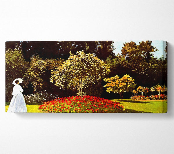 Monet Frau im Park mit Mohnblumen