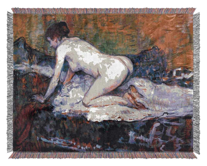 Toulouse Lautrec Woman Naked Woven Blanket