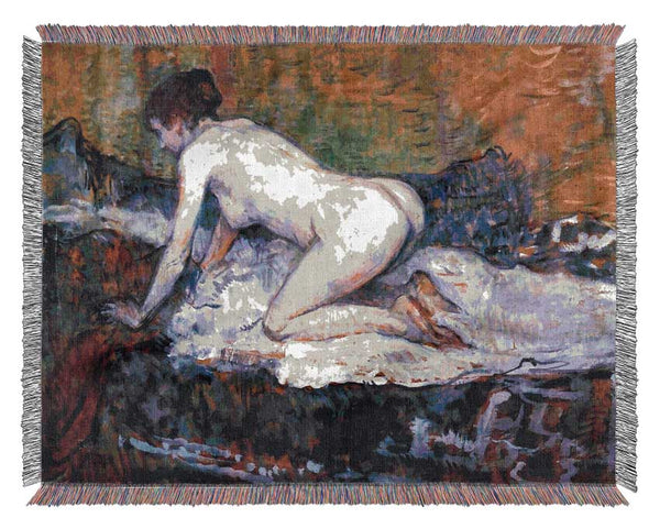 Toulouse Lautrec Woman Naked Woven Blanket