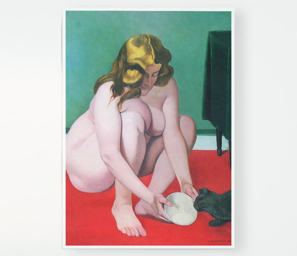 Felix Vallotton Woman With Cat Print Poster Wall Art
