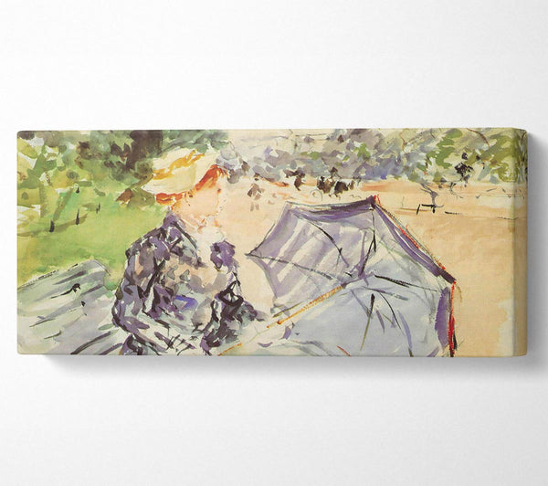 Morisot Frau mit Sonnenschirm sitzen im Park