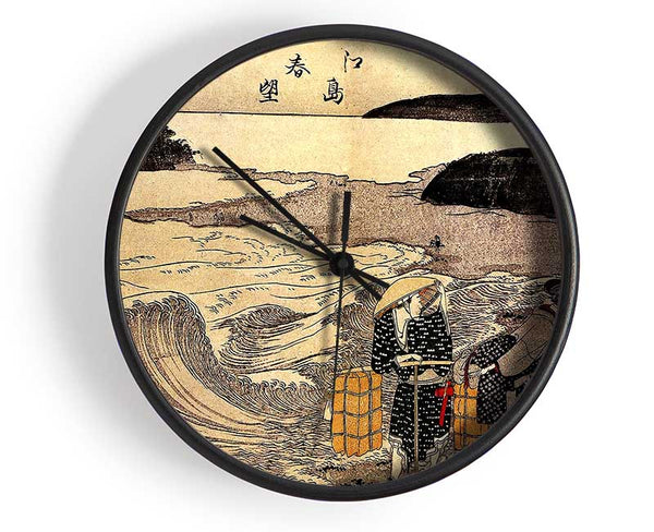 Hokusai Women On The Beach Of Enoshima Clock - Wallart-Direct UK