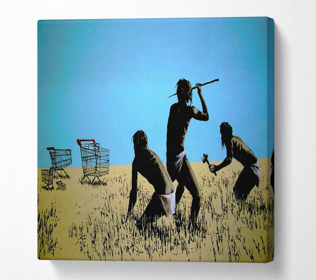 A Square Canvas Print Showing Trolley Hunters Square Wall Art
