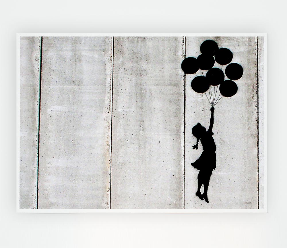 Balloon Girl Fly Print Poster Wall Art