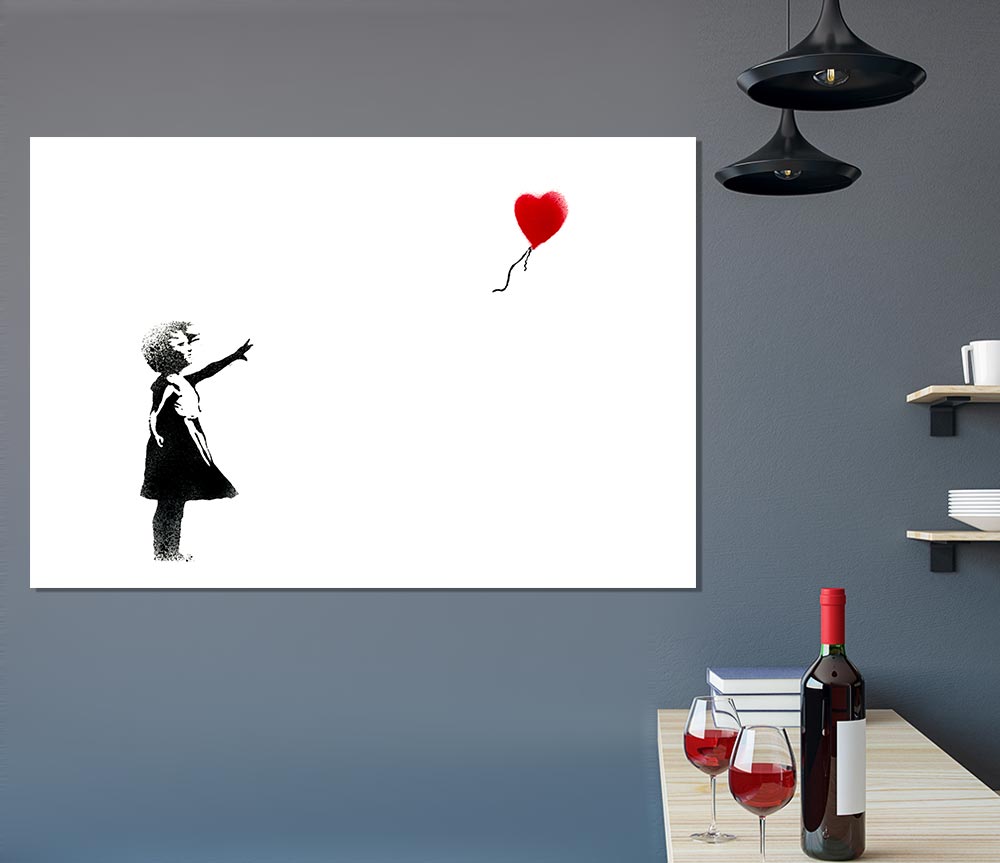Balloon Girl Print Poster Wall Art