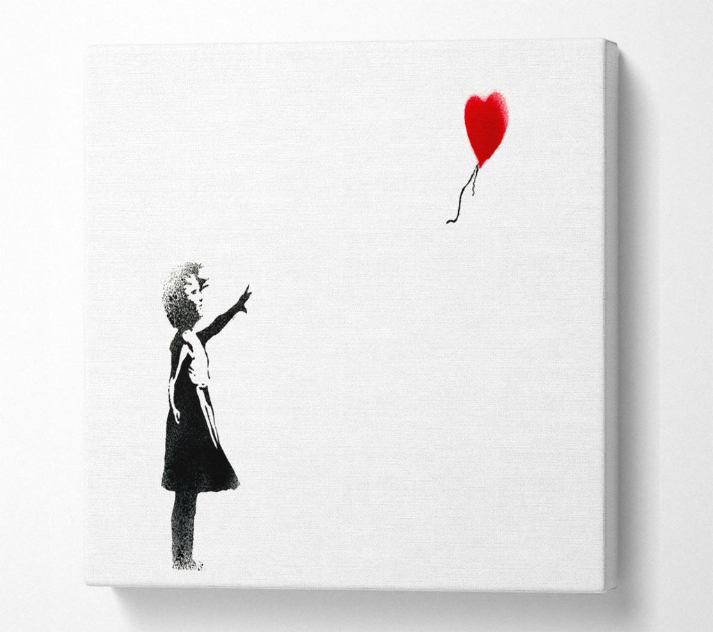 Picture of Balloon Girl Square Canvas Wall Art