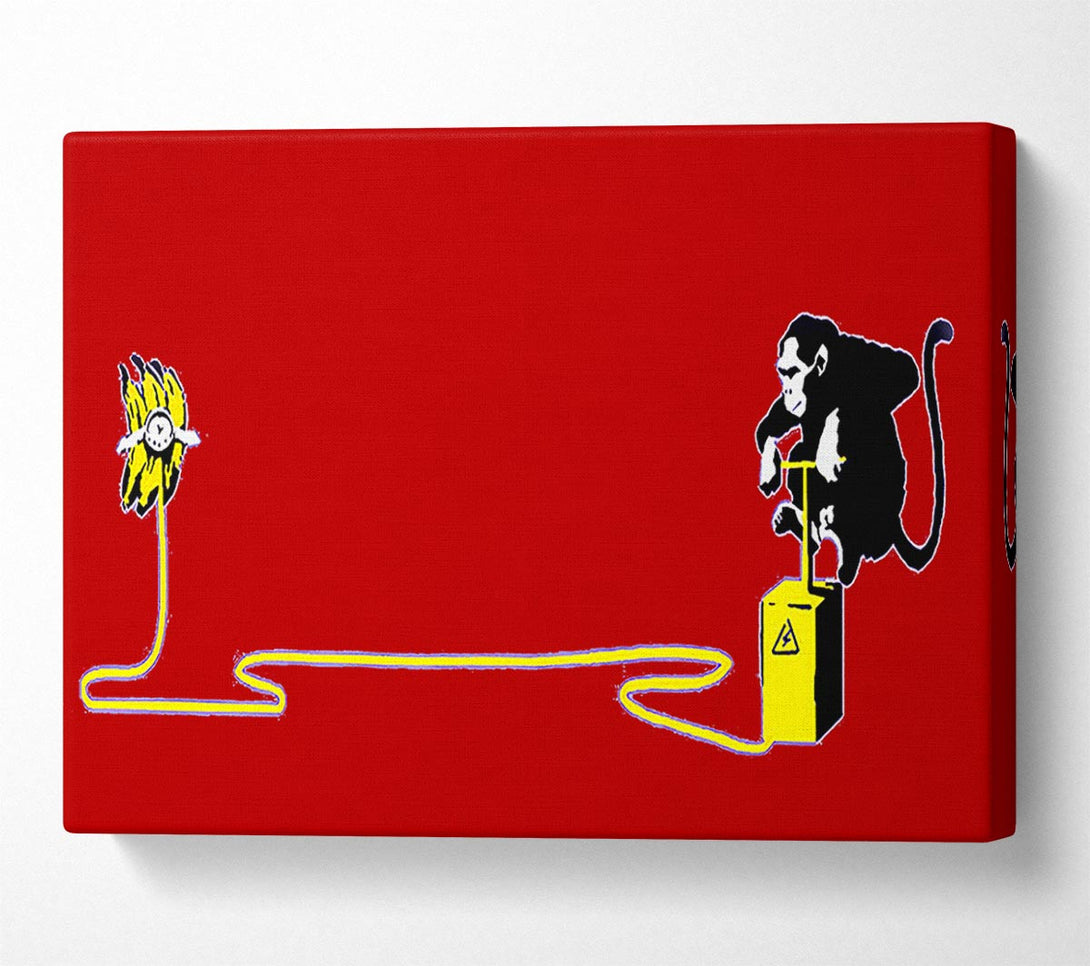 Picture of Banana Monkey Detonator Red Canvas Print Wall Art