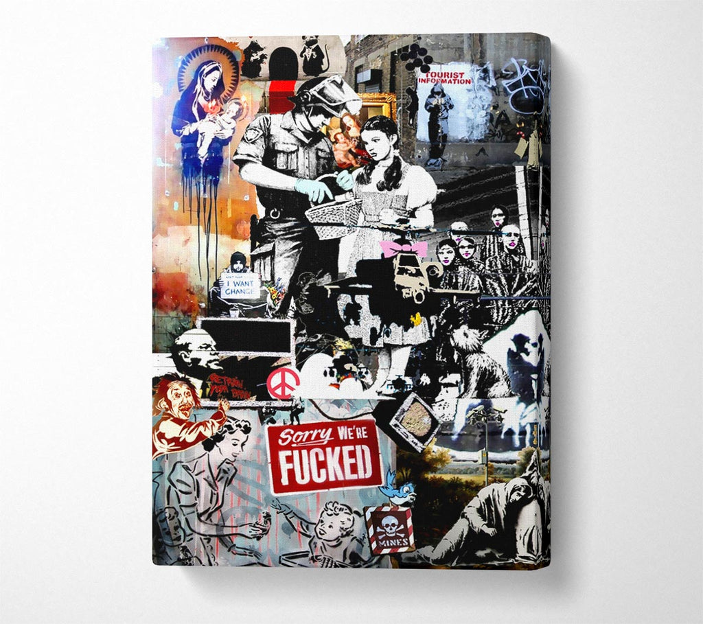 Picture of Banksy Collage 2 Canvas Print Wall Art