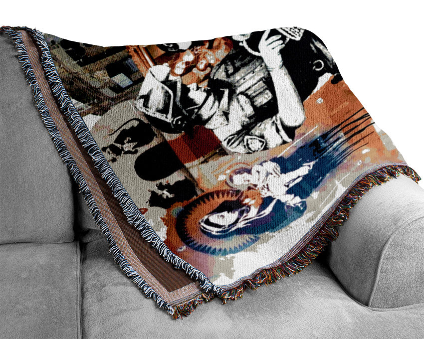 Banksy Collage 2 Woven Blanket