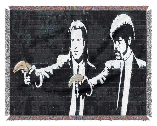Banksy Pulp Fiction Woven Blanket