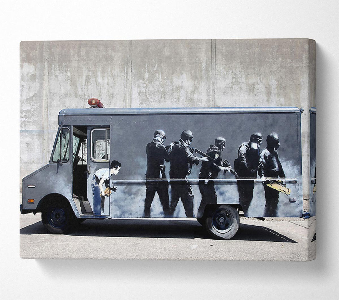 Picture of Banksy Swat Truck Canvas Print Wall Art