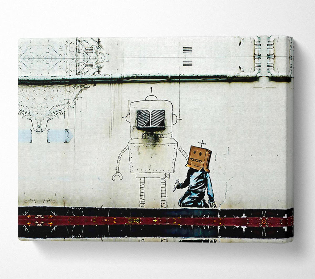 Picture of Box Head Robot Canvas Print Wall Art