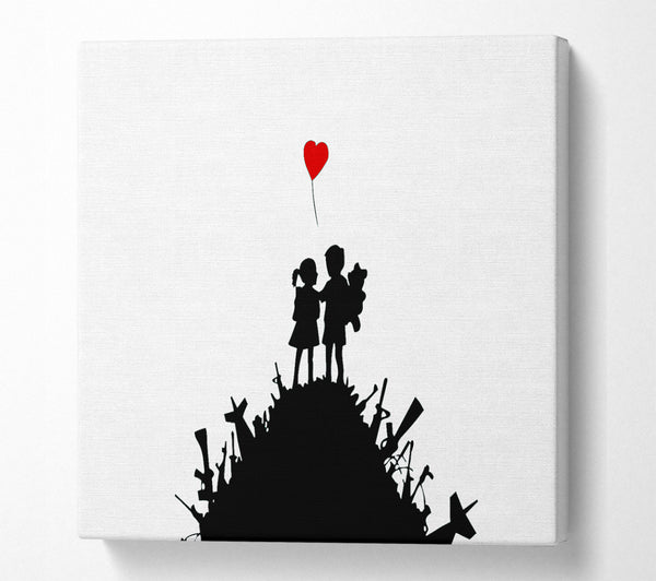 A Square Canvas Print Showing Childs Love War Square Wall Art