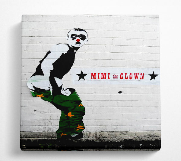 A Square Canvas Print Showing Clown Square Wall Art