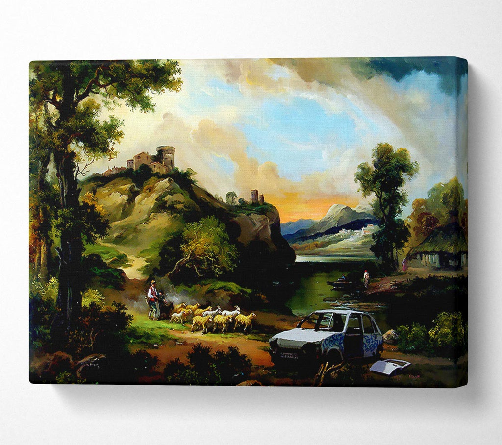 Picture of Countryside Junk Yard Canvas Print Wall Art