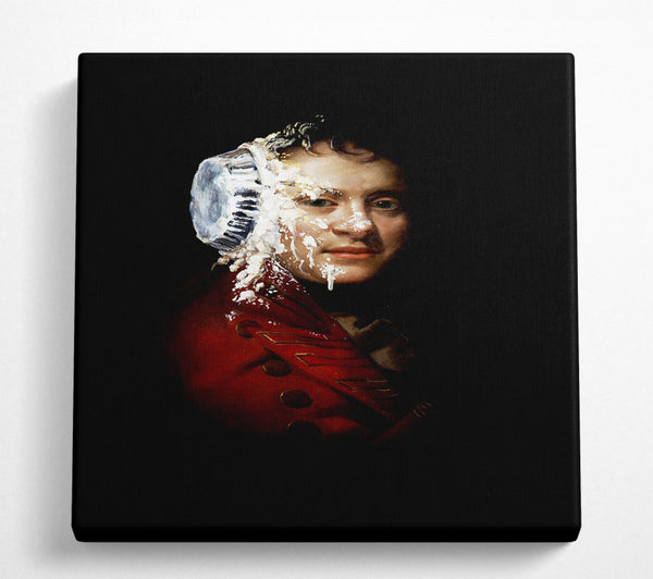 A Square Canvas Print Showing Custard Pie Square Wall Art