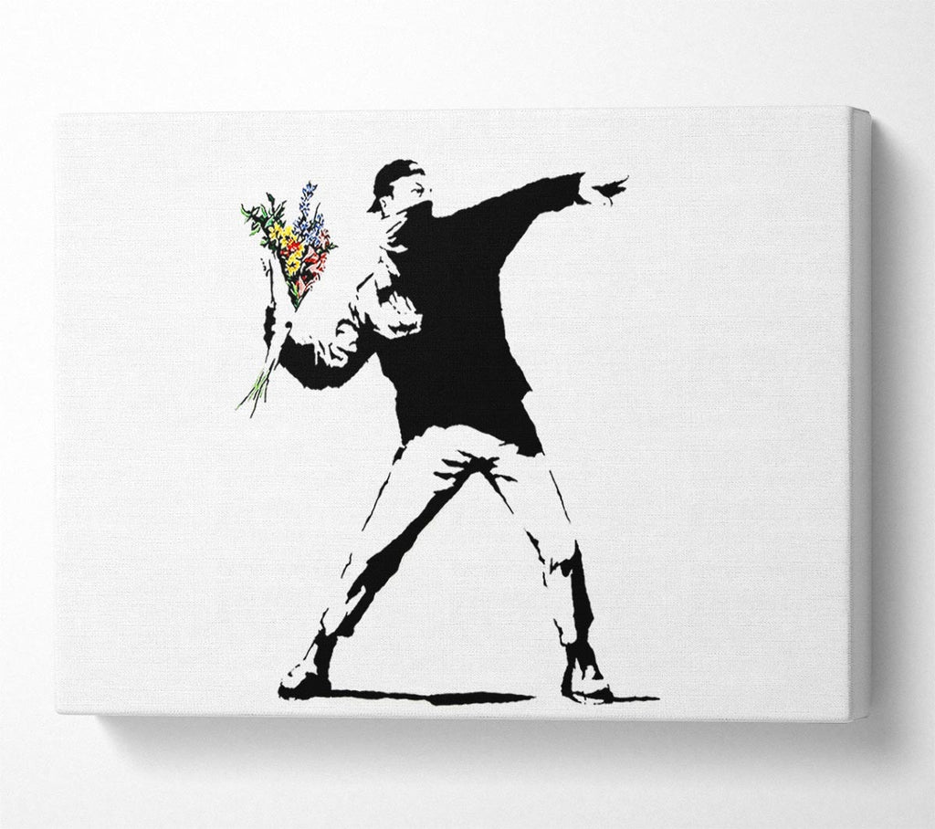 Picture of Flower Thrower White Canvas Print Wall Art